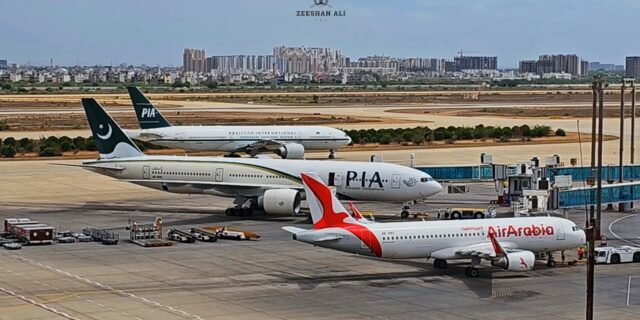 Air Arabia Plane Spotted at Jinnah Terminal Karachi