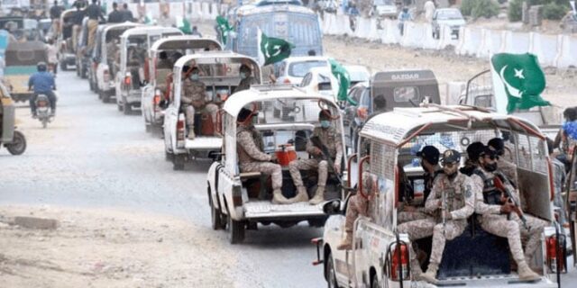 Rangers Flag March in Karachi