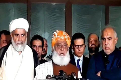 مولانا فضل الرحمان کی اپوزیشن رہنماؤں کے ہمراہ پریس کانفرنس