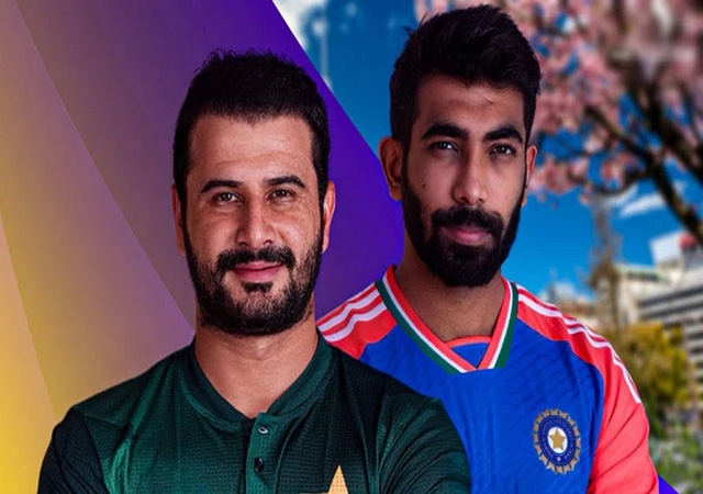 ایشین گیمز کرکٹ فائنل، پاکستان اور بھارتی کرکٹ ٹیم کے کپتانوں کی تصویر