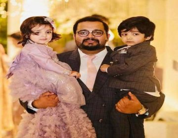مقتول ریحان اشرف کی اپنے بچوں کے ہمراہ یادگار تصویر