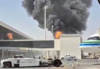 ریاض ایئرپورٹ پر حوثی حملے کے بعد کا منظر
