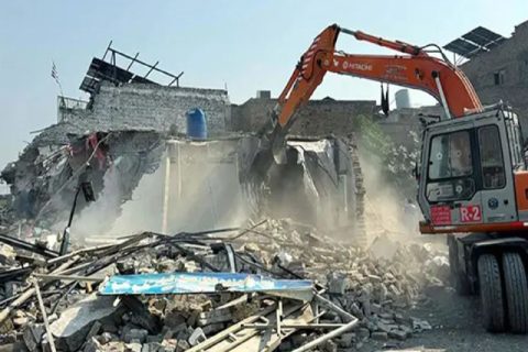 شانگلہ میں تجاوزات آپریشن کا منظر