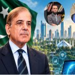 وزیر اعظم شہباز شریف، عطا تارڑ، حذیفہ رحمان کی تصویر