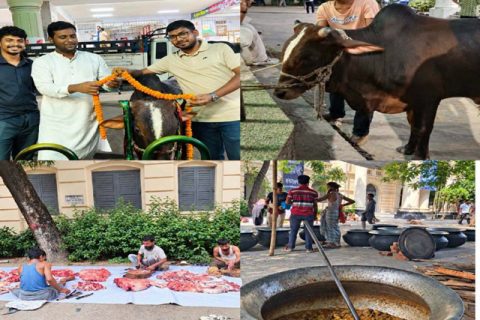 بنگلہ دیش کی جگن ناتھ یونیورسٹی میں کیمپس کے اندر گائے ذبح کی جارہی ہے