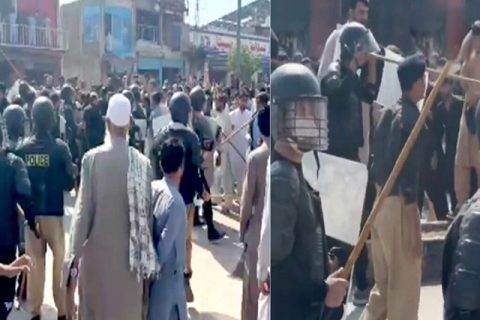 باڑہ بازار میں احتجاج، پولیس اور پی ٹی آئی کارکنان آمنے سامنے،