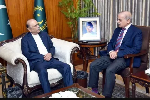 صدر زرداری اور وزیر اعظم شہباز شریف کے درمیان ملاقات کی فائل فوٹو